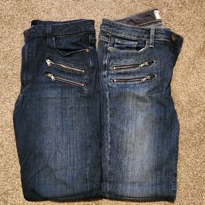 PAIGE Women's Skinny Jeans - Dark and Medium Blue